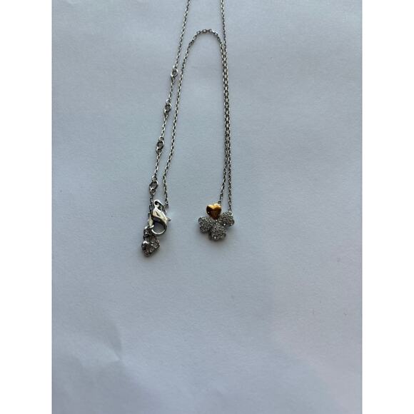 SWAROVSKI CRYSTAL “Lucky Clover and Heart” NECKLACE - Picture 3 of 4